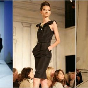 □$3,900 OSCAR DE LA RENTA STUNNING BLACK SILK RUNWAY DRESS US 4